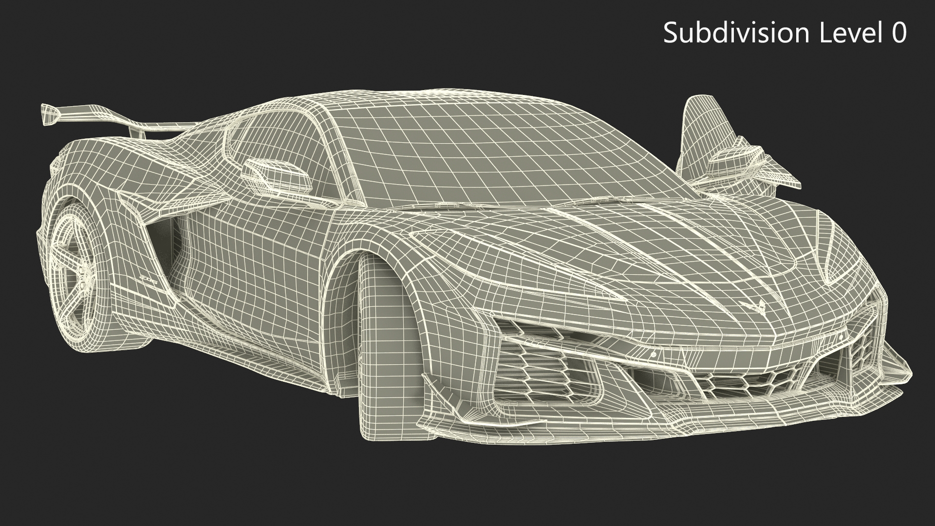 2023 Chevy Corvette Z0 Coupe Orange Rigged 3D