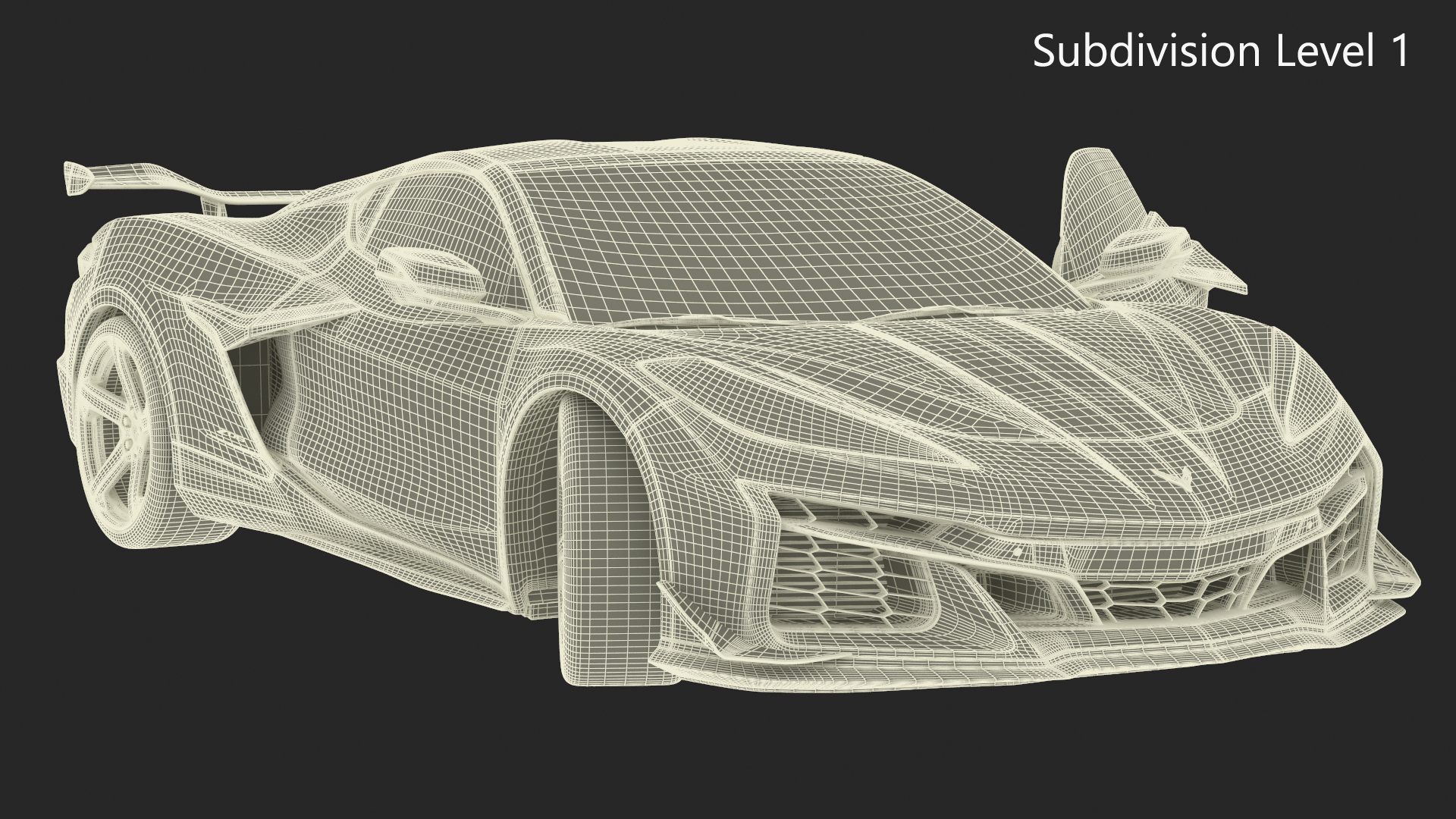 2023 Chevy Corvette Z0 Coupe Orange Rigged 3D