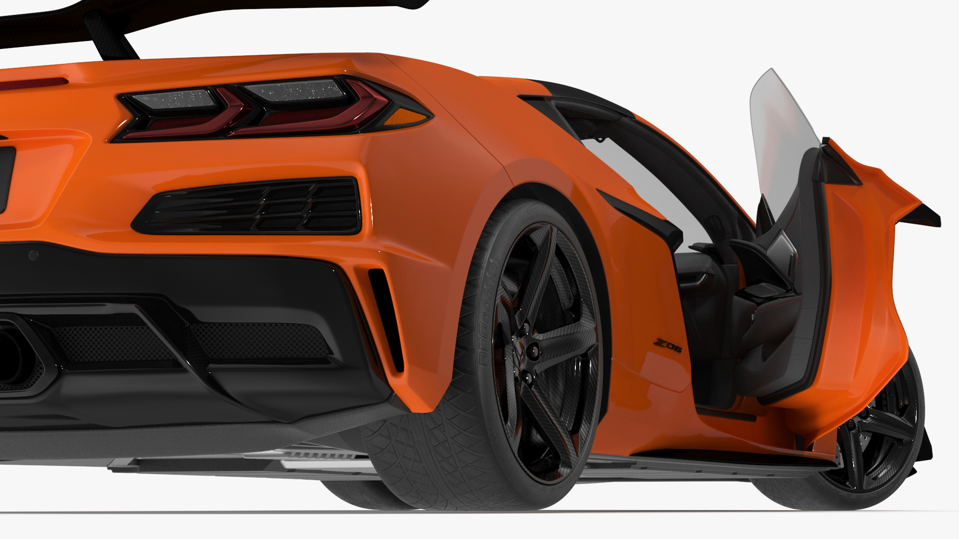 2023 Chevy Corvette Z0 Coupe Orange Rigged 3D