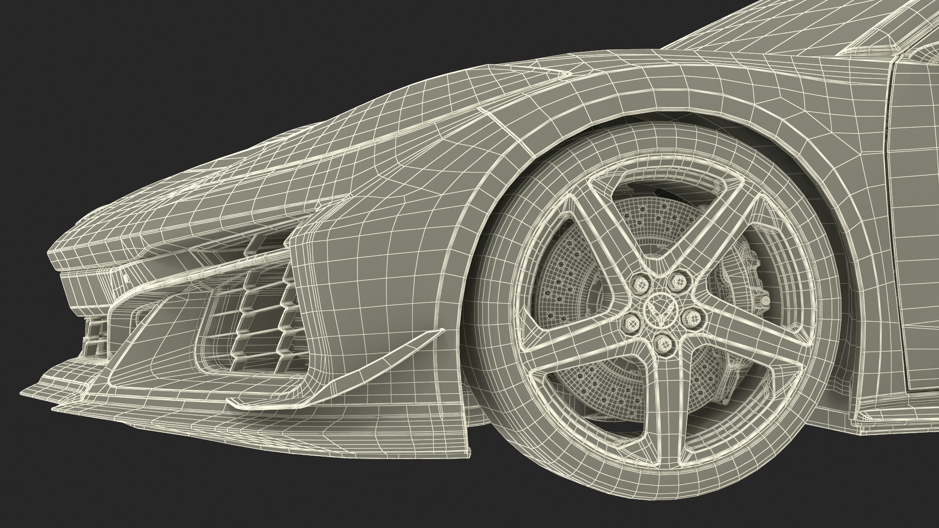 2023 Chevy Corvette Z0 Coupe Orange Rigged 3D