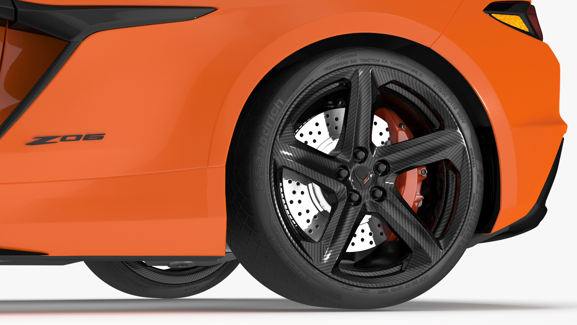 2023 Chevy Corvette Z0 Coupe Orange Rigged 3D