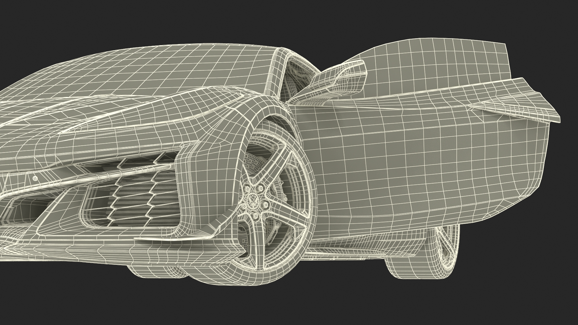 2023 Chevy Corvette Z0 Coupe Orange Rigged 3D