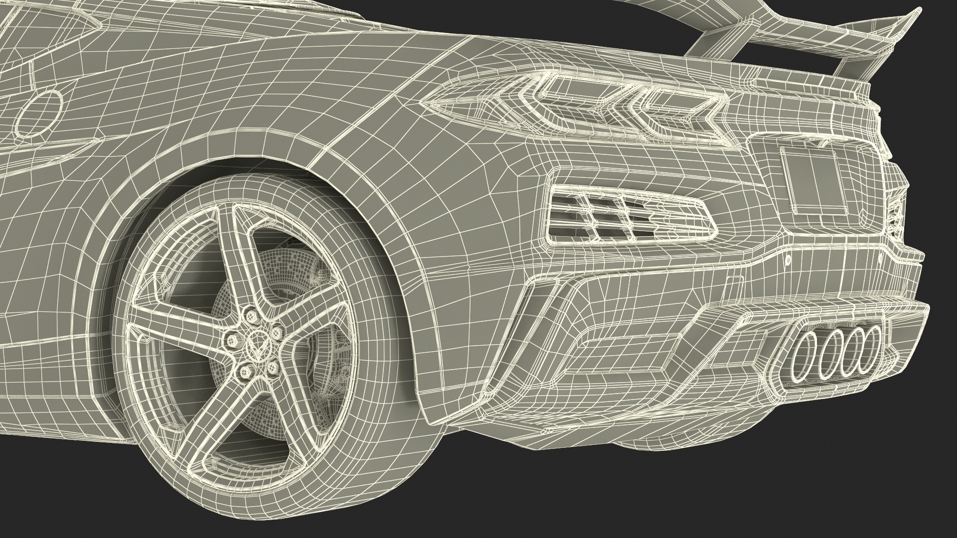 2023 Chevy Corvette Z0 Coupe Orange Rigged 3D