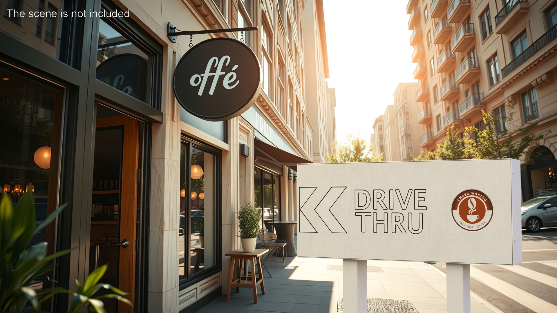 Coffee Shop Drive Thru Sign 3D