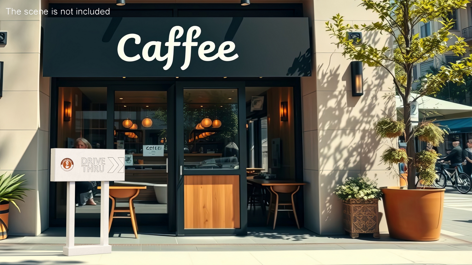Coffee Shop Drive Thru Sign 3D