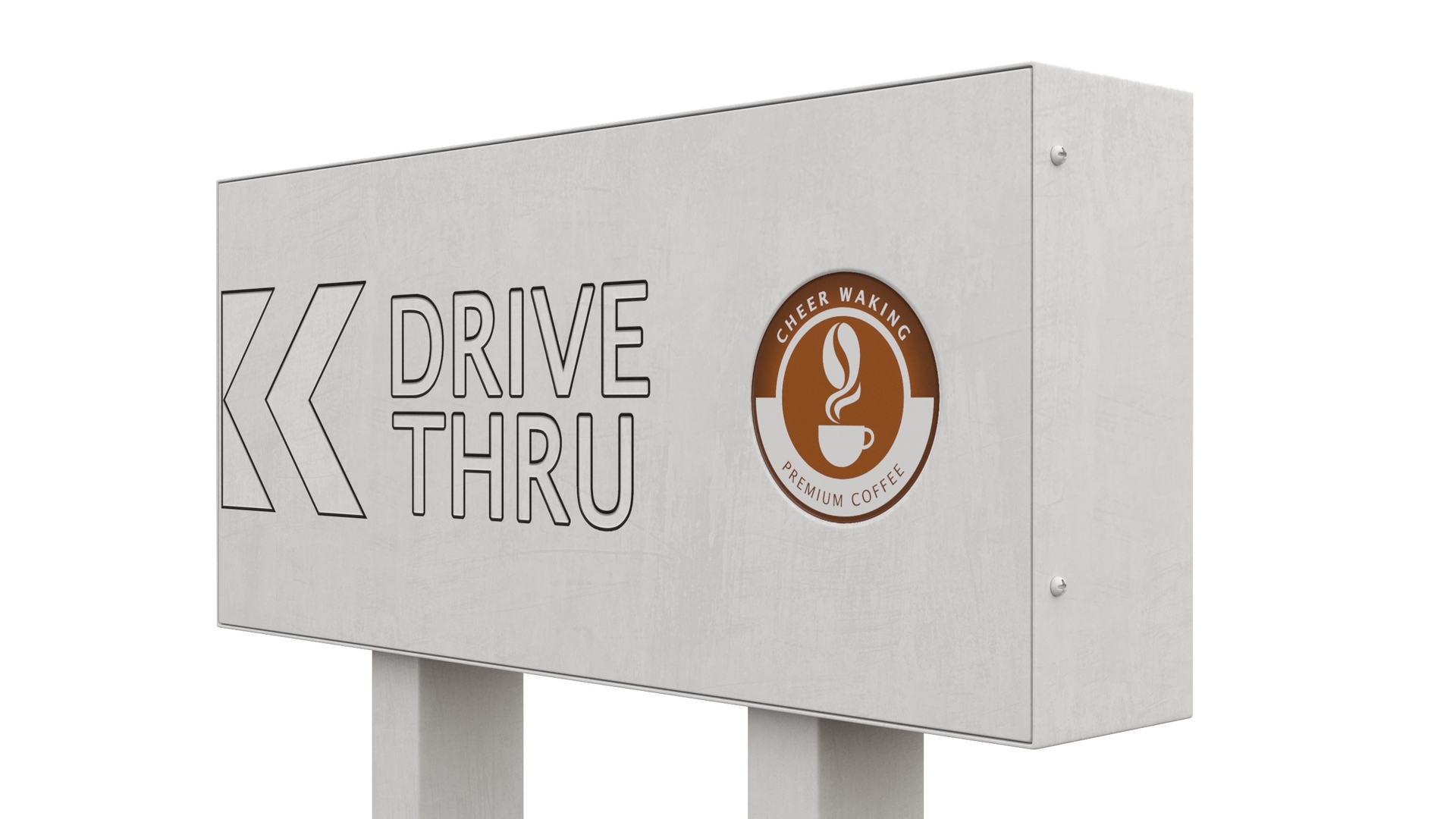 Coffee Shop Drive Thru Sign 3D