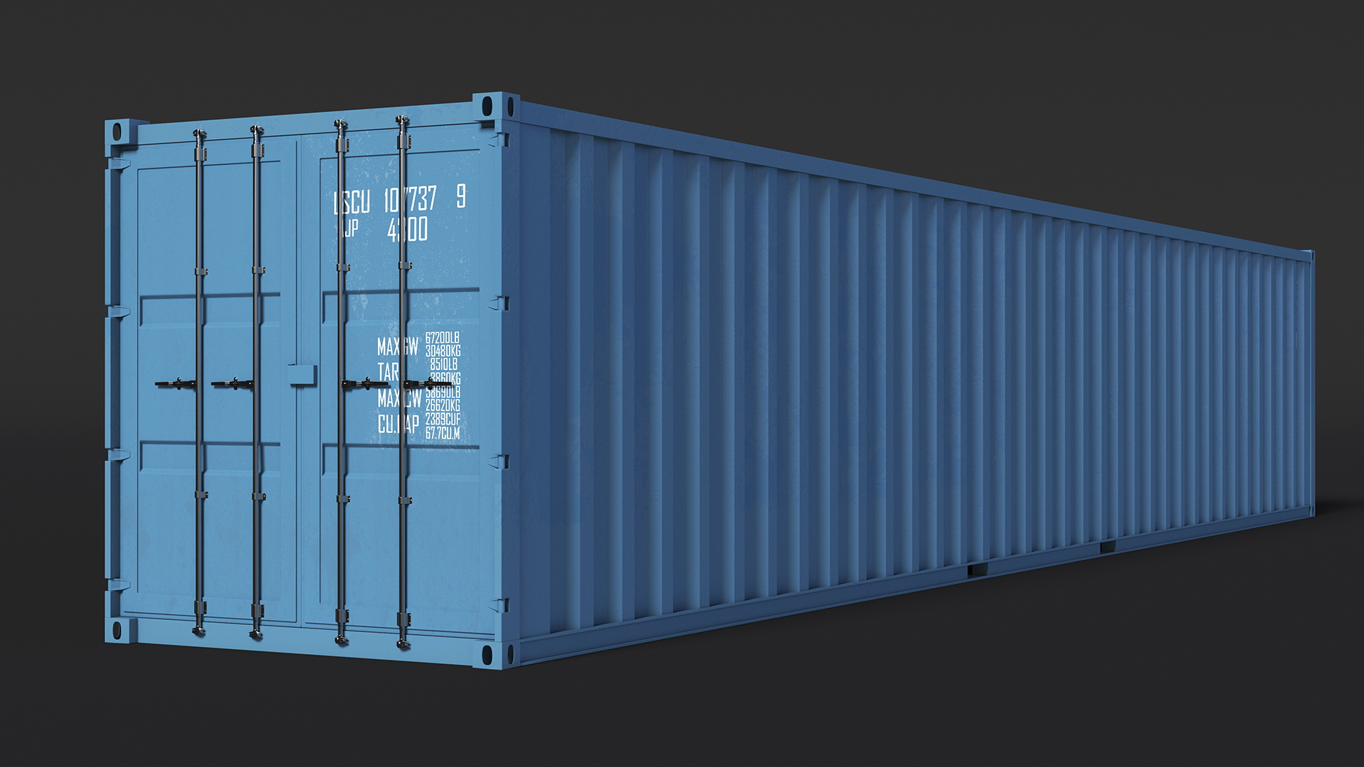 High Cube Cargo Worthy Shipping Container 48 Ft 3D