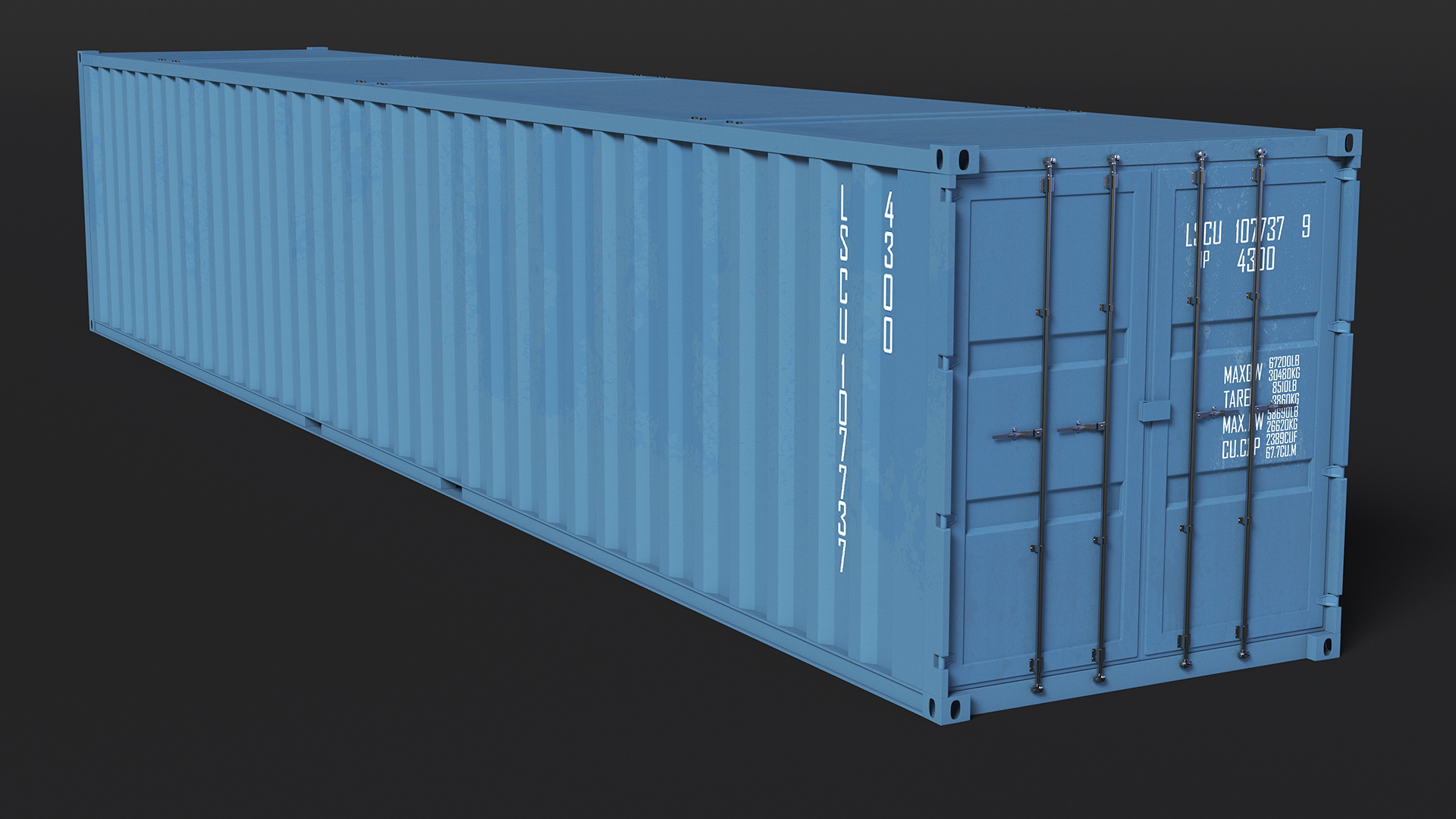 High Cube Cargo Worthy Shipping Container 48 Ft 3D