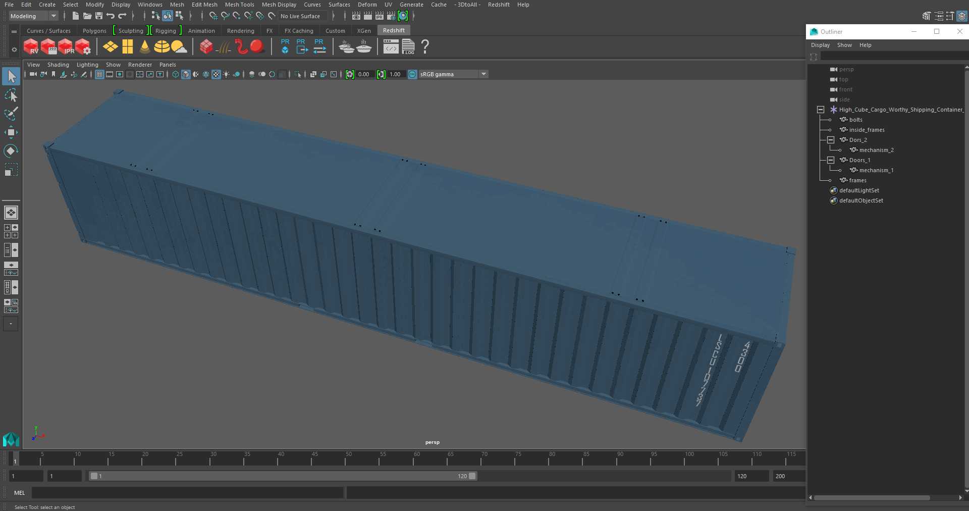 High Cube Cargo Worthy Shipping Container 48 Ft 3D