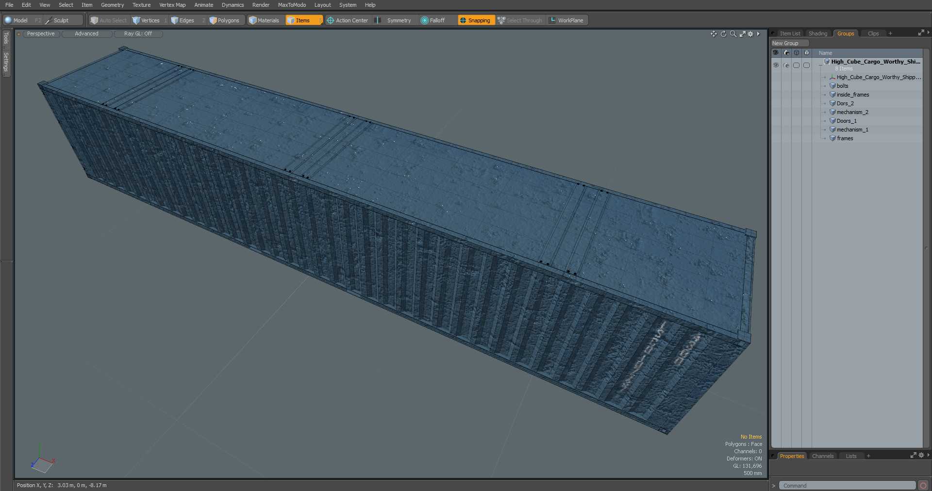 High Cube Cargo Worthy Shipping Container 48 Ft 3D
