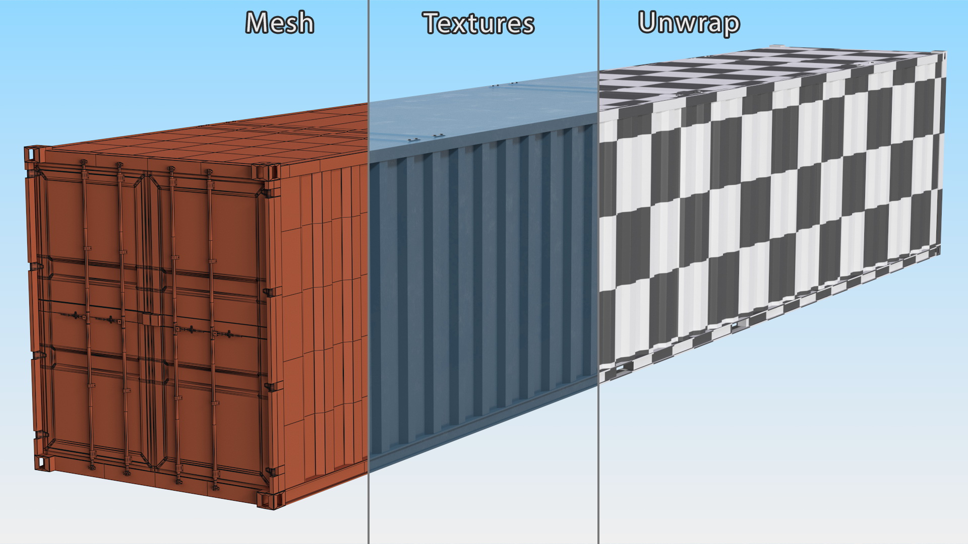 High Cube Cargo Worthy Shipping Container 48 Ft 3D