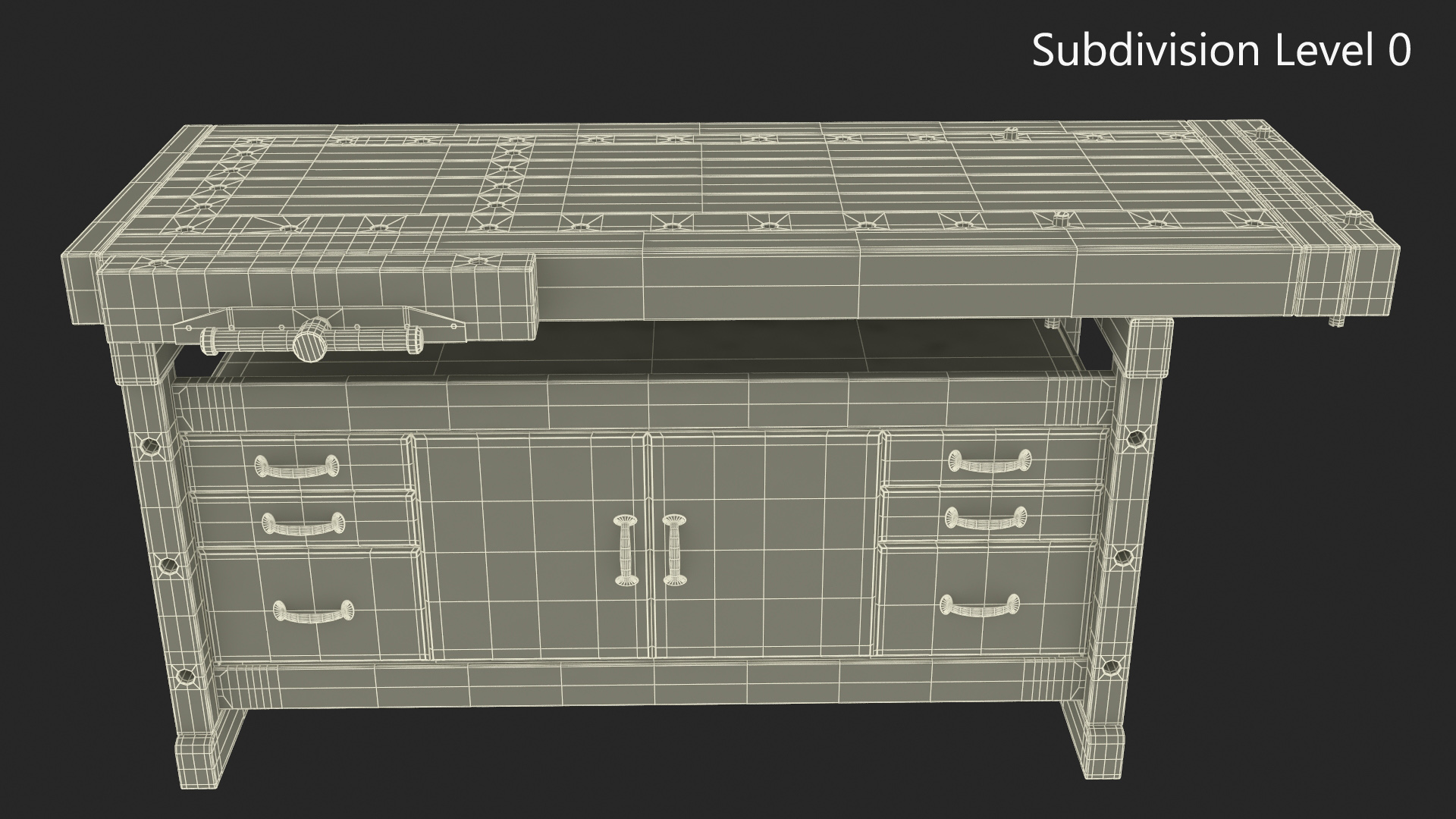 3D model Aspen Workbench with Drawers and Cabinet