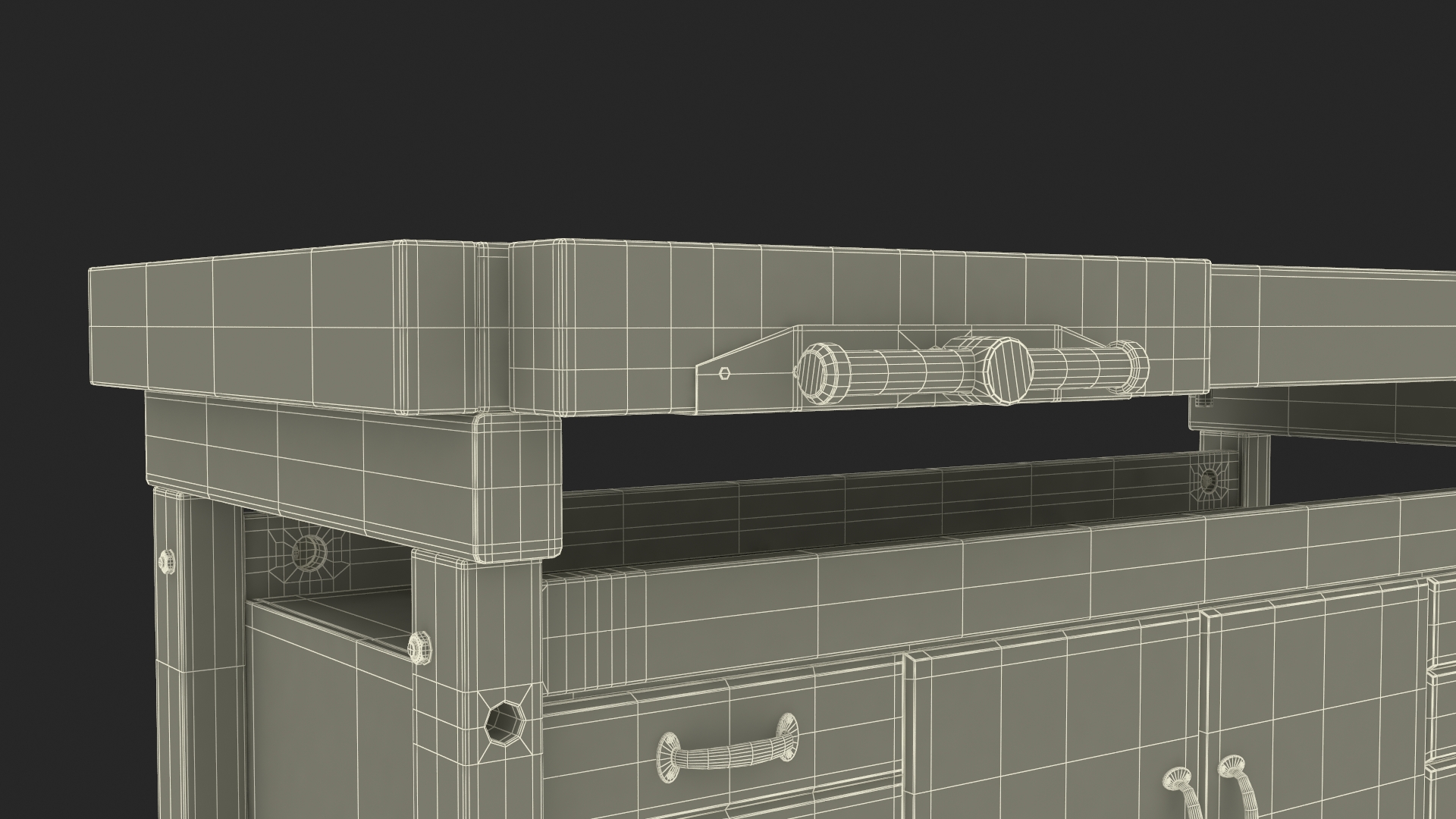 3D model Aspen Workbench with Drawers and Cabinet