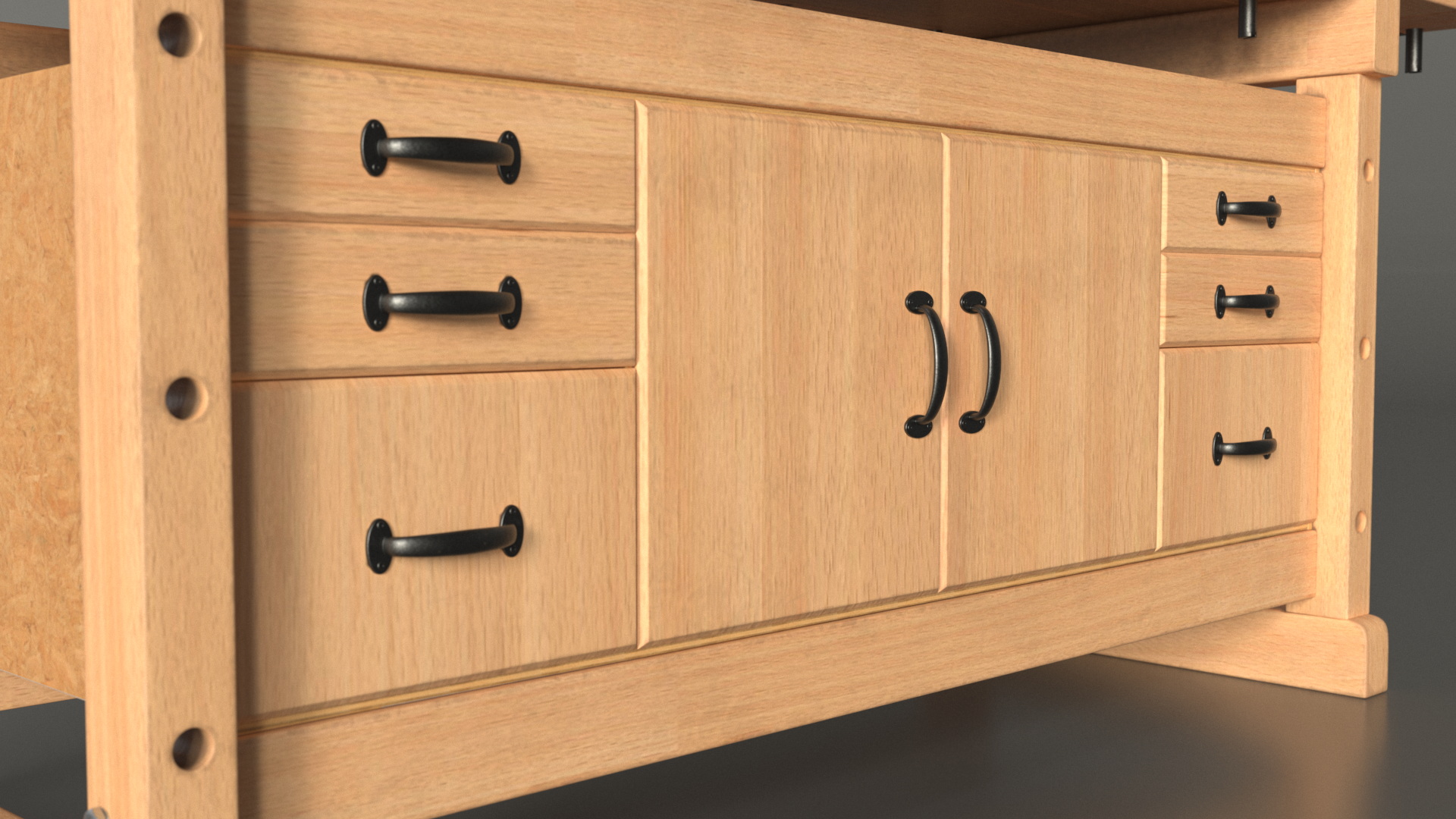 3D model Aspen Workbench with Drawers and Cabinet