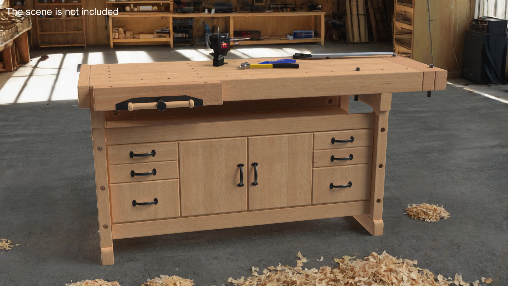3D model Aspen Workbench with Drawers and Cabinet