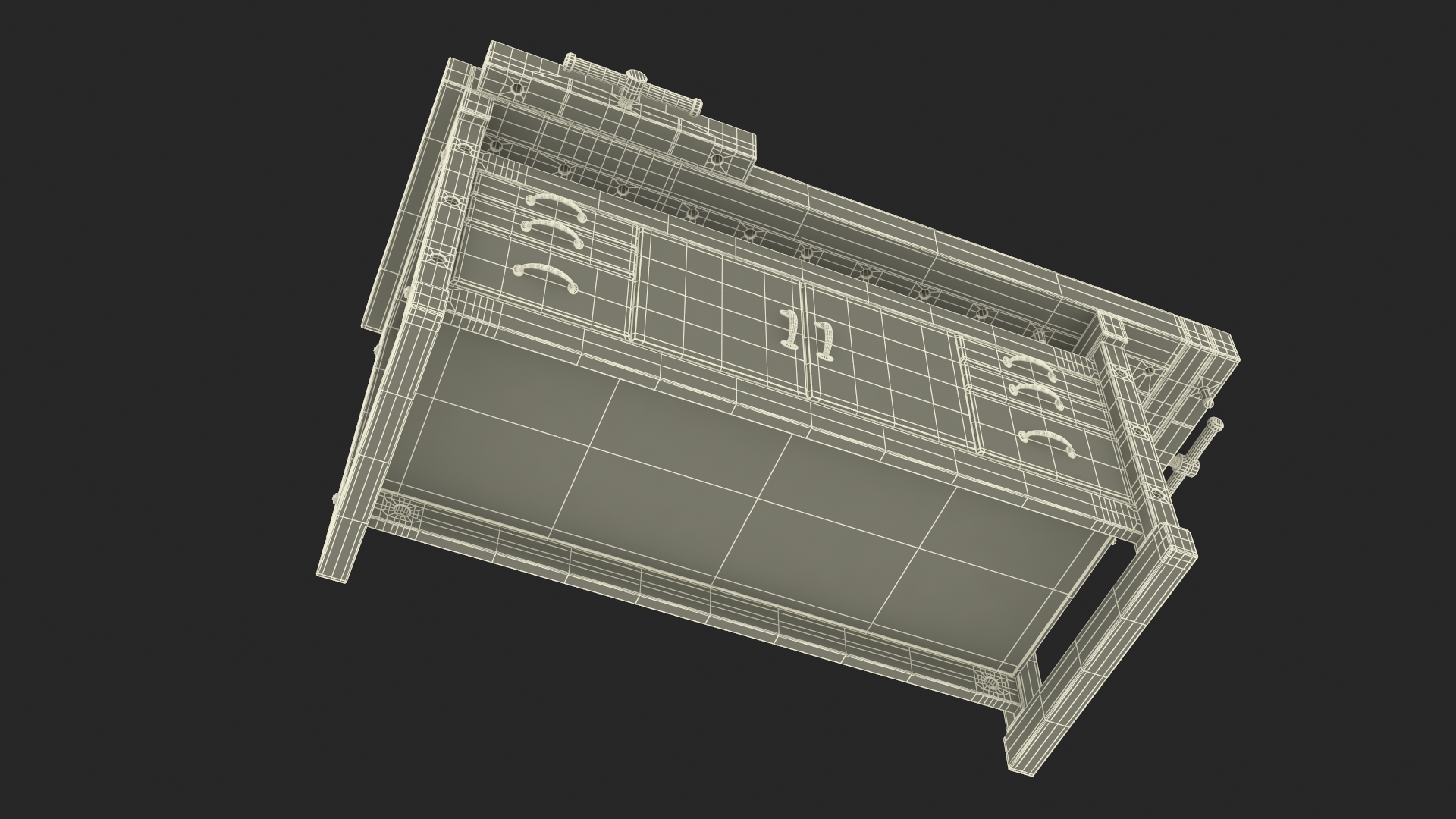 3D model Aspen Workbench with Drawers and Cabinet