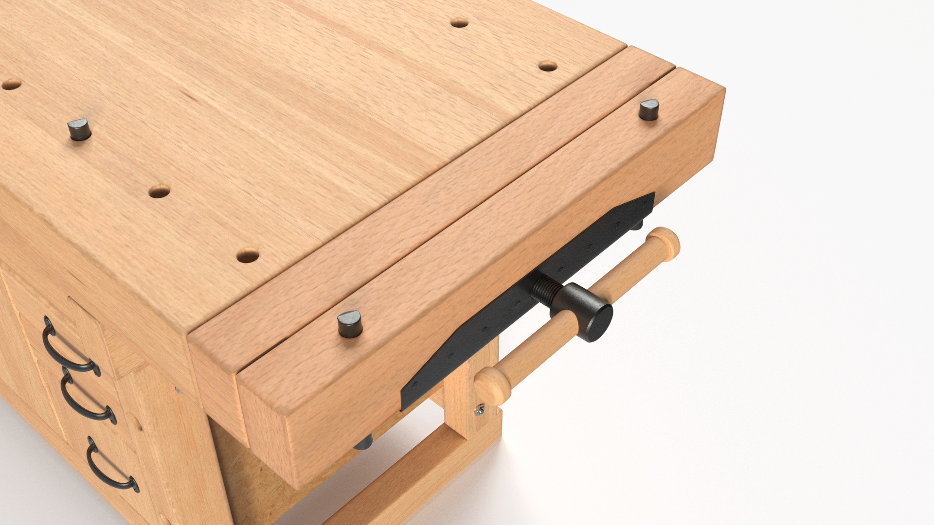 3D model Aspen Workbench with Drawers and Cabinet