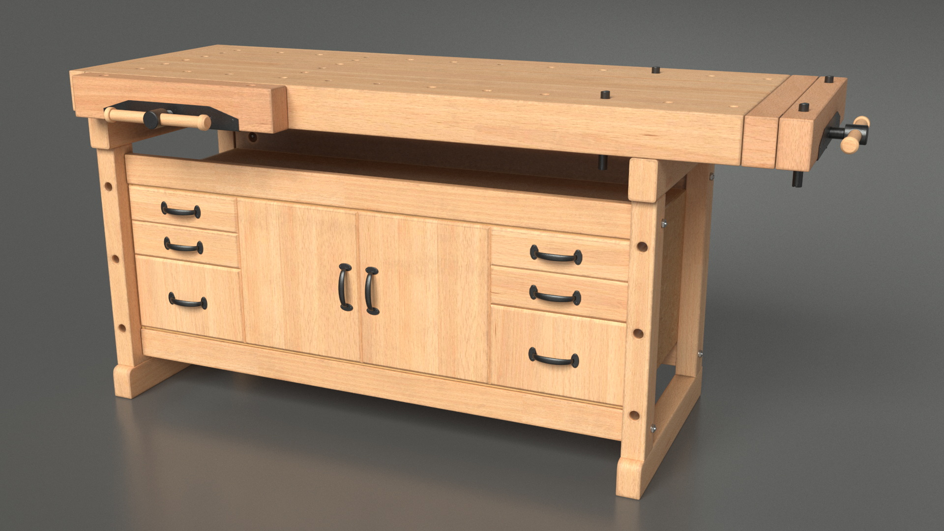 3D model Aspen Workbench with Drawers and Cabinet
