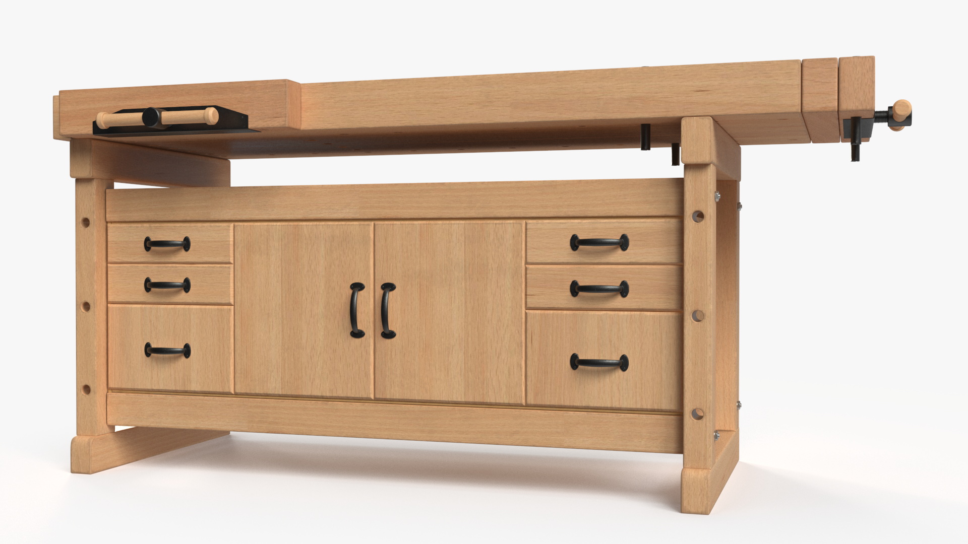 3D model Aspen Workbench with Drawers and Cabinet