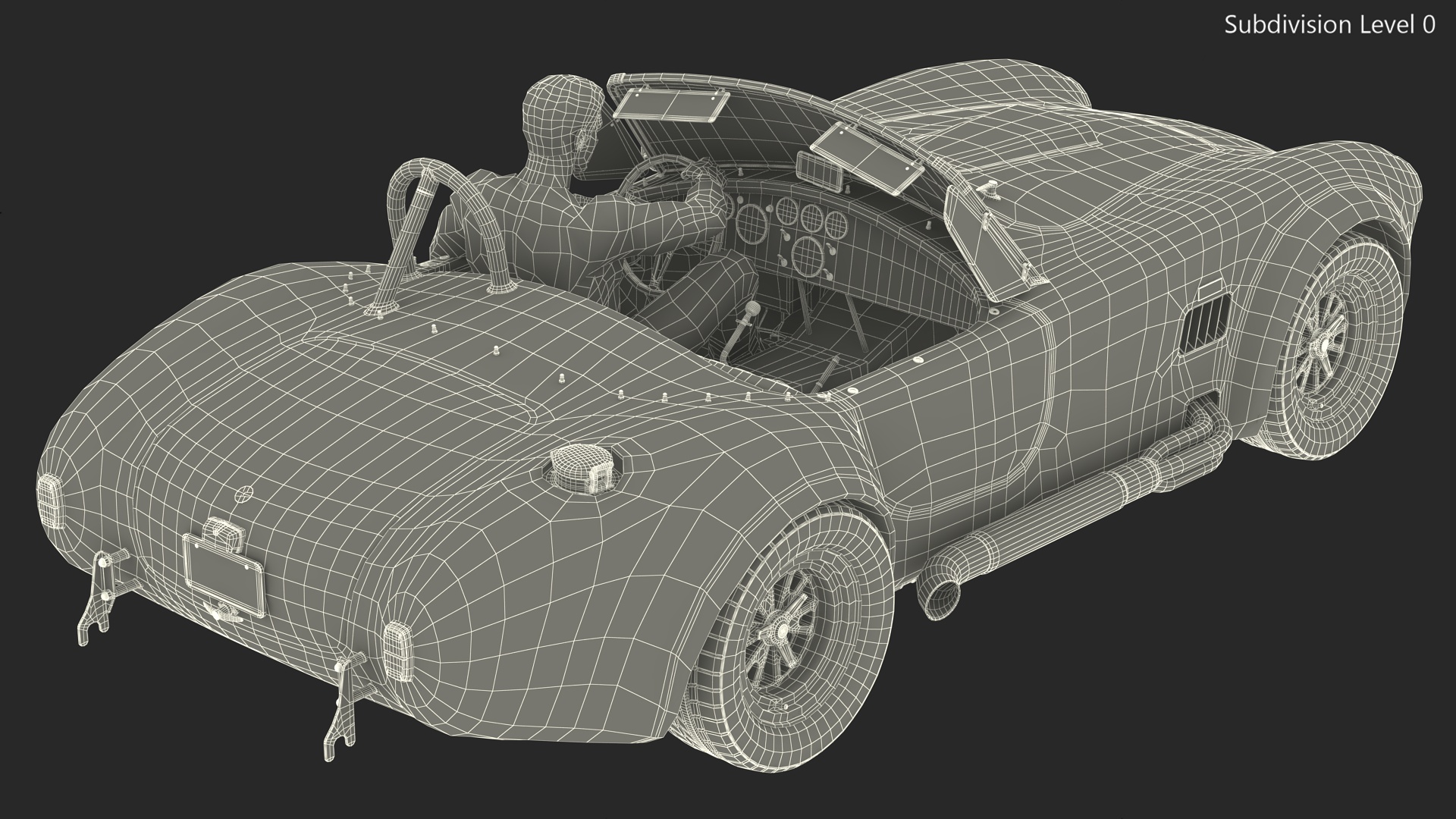 Man Driving Shelby Cobra 1965 3D model