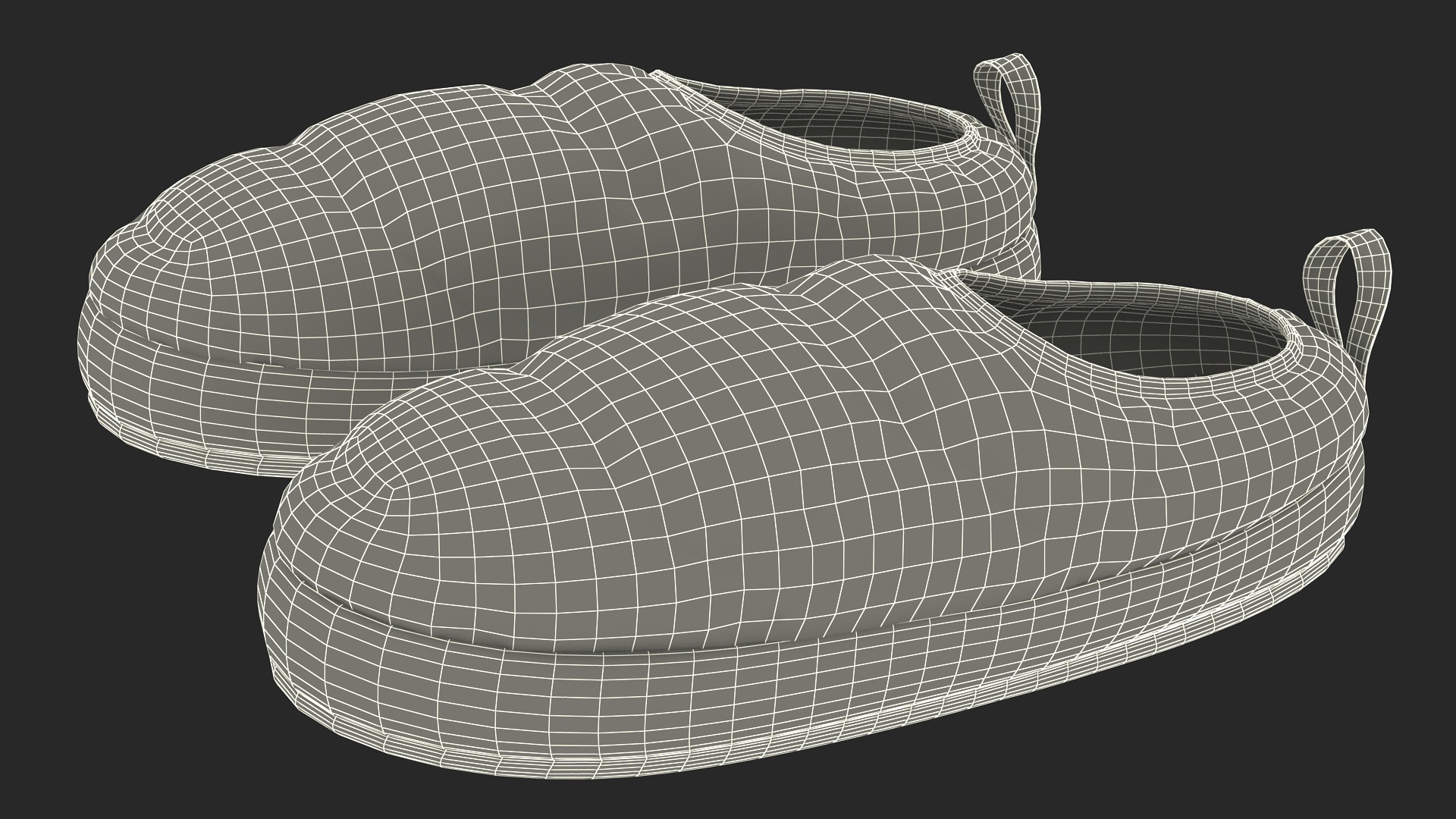 Green Down Slippers 3D model