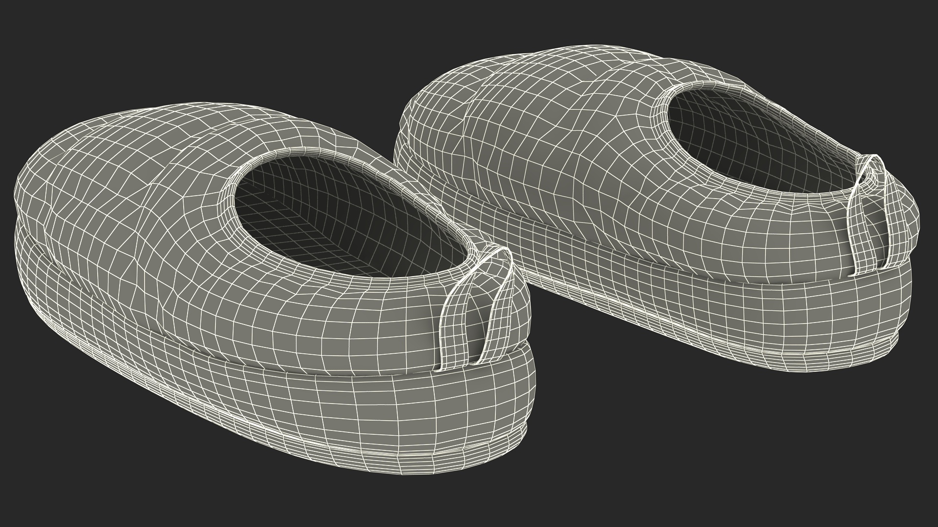 Green Down Slippers 3D model