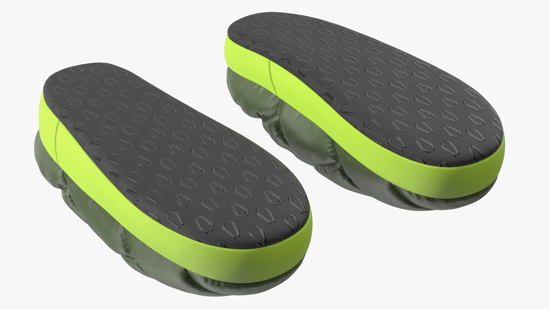 Green Down Slippers 3D model