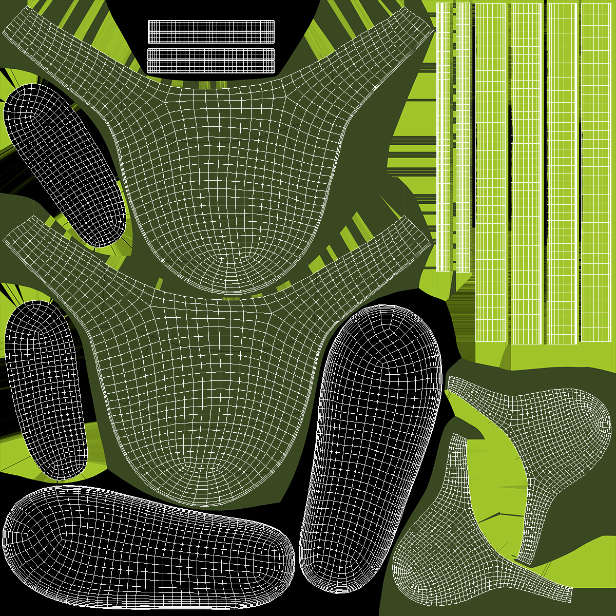 Green Down Slippers 3D model