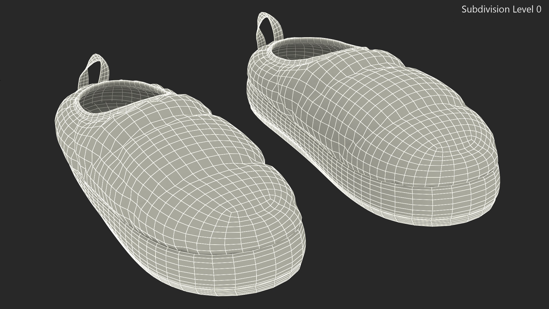 Green Down Slippers 3D model