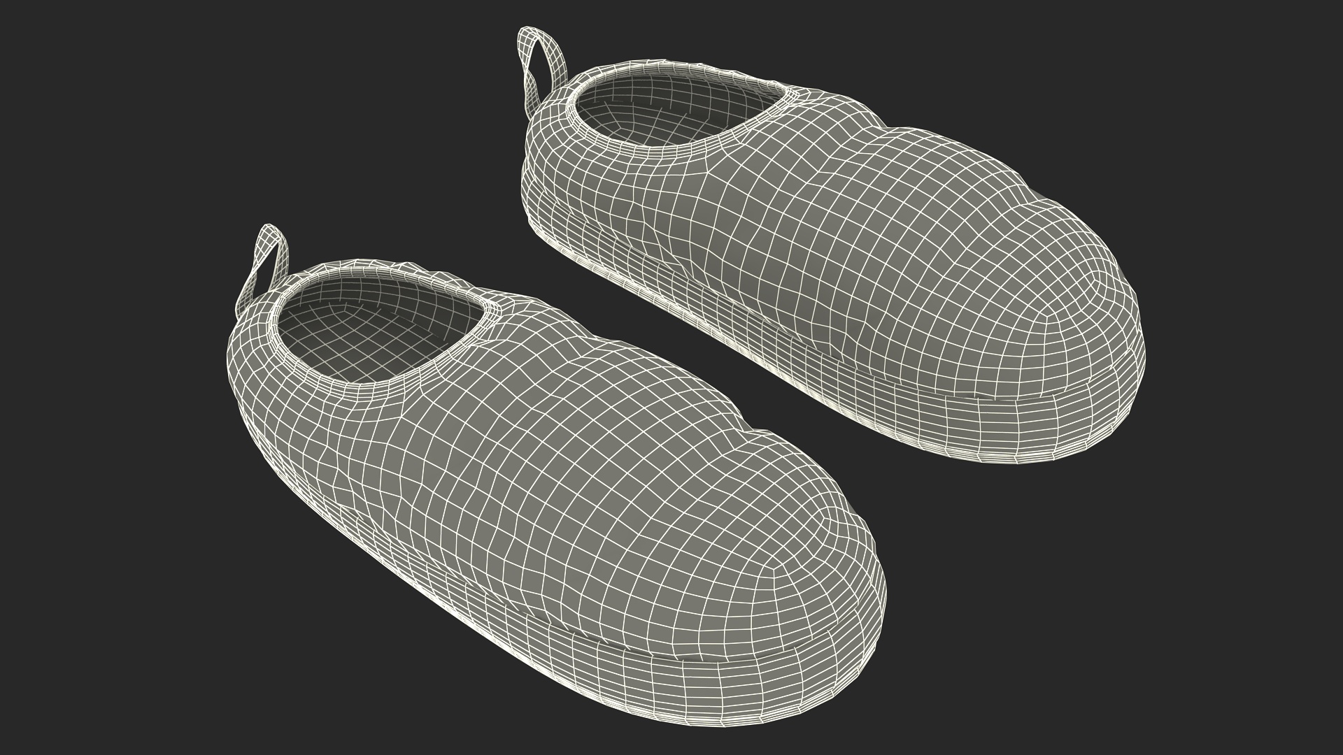 Green Down Slippers 3D model