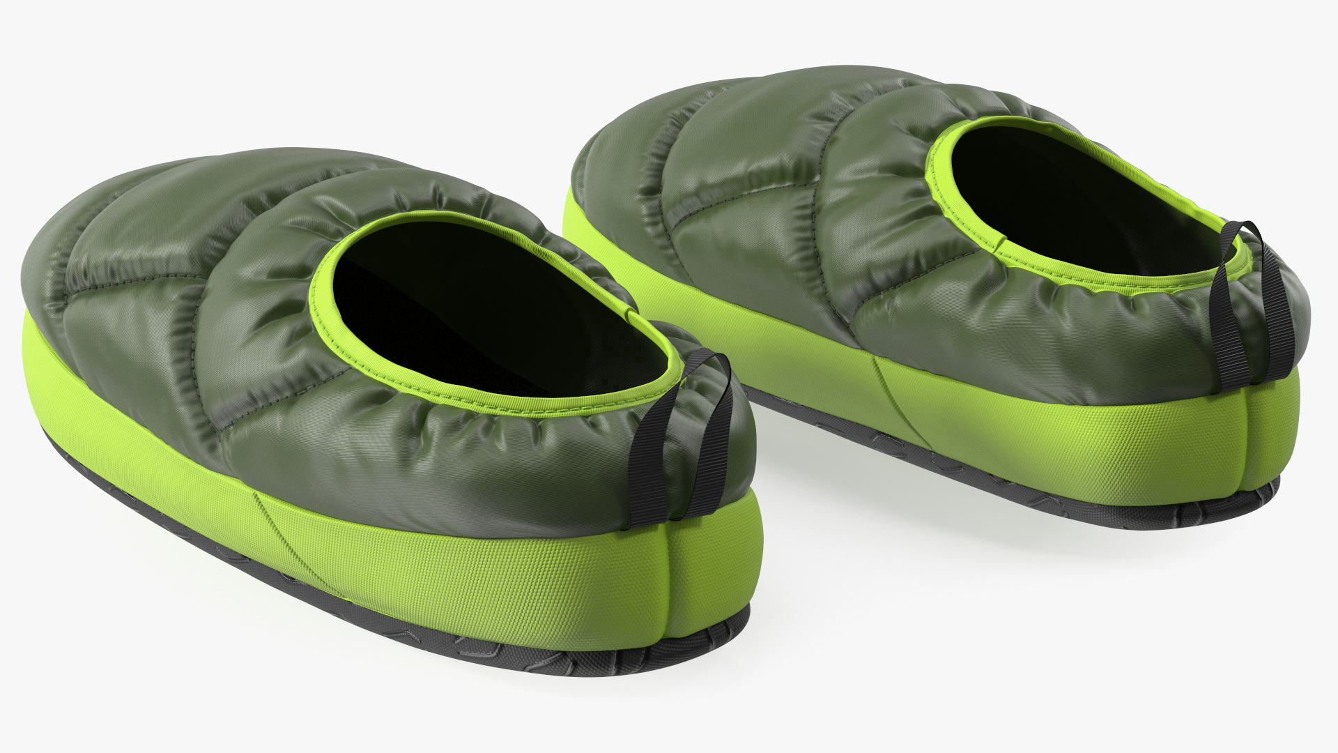Green Down Slippers 3D model
