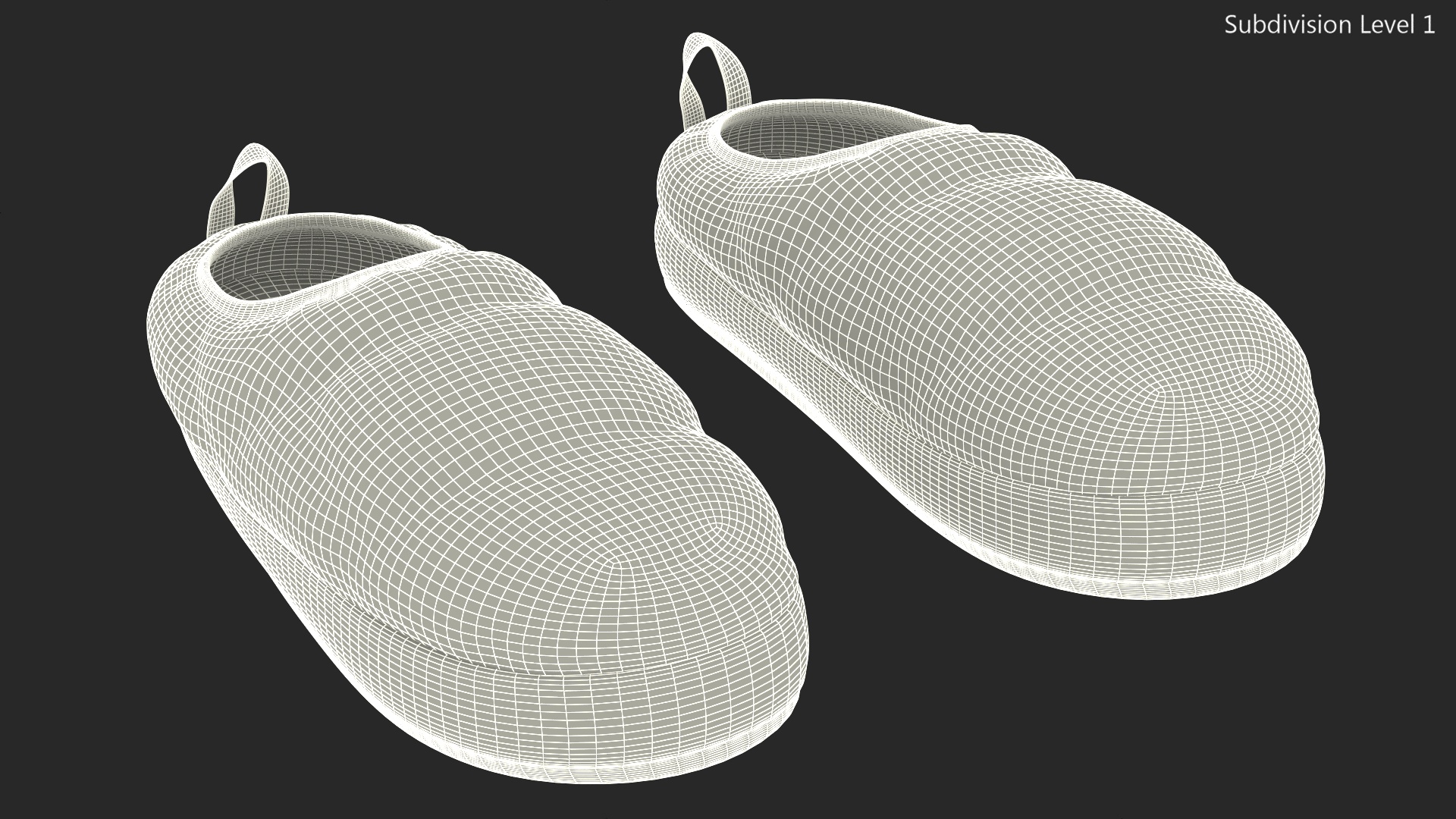 Green Down Slippers 3D model