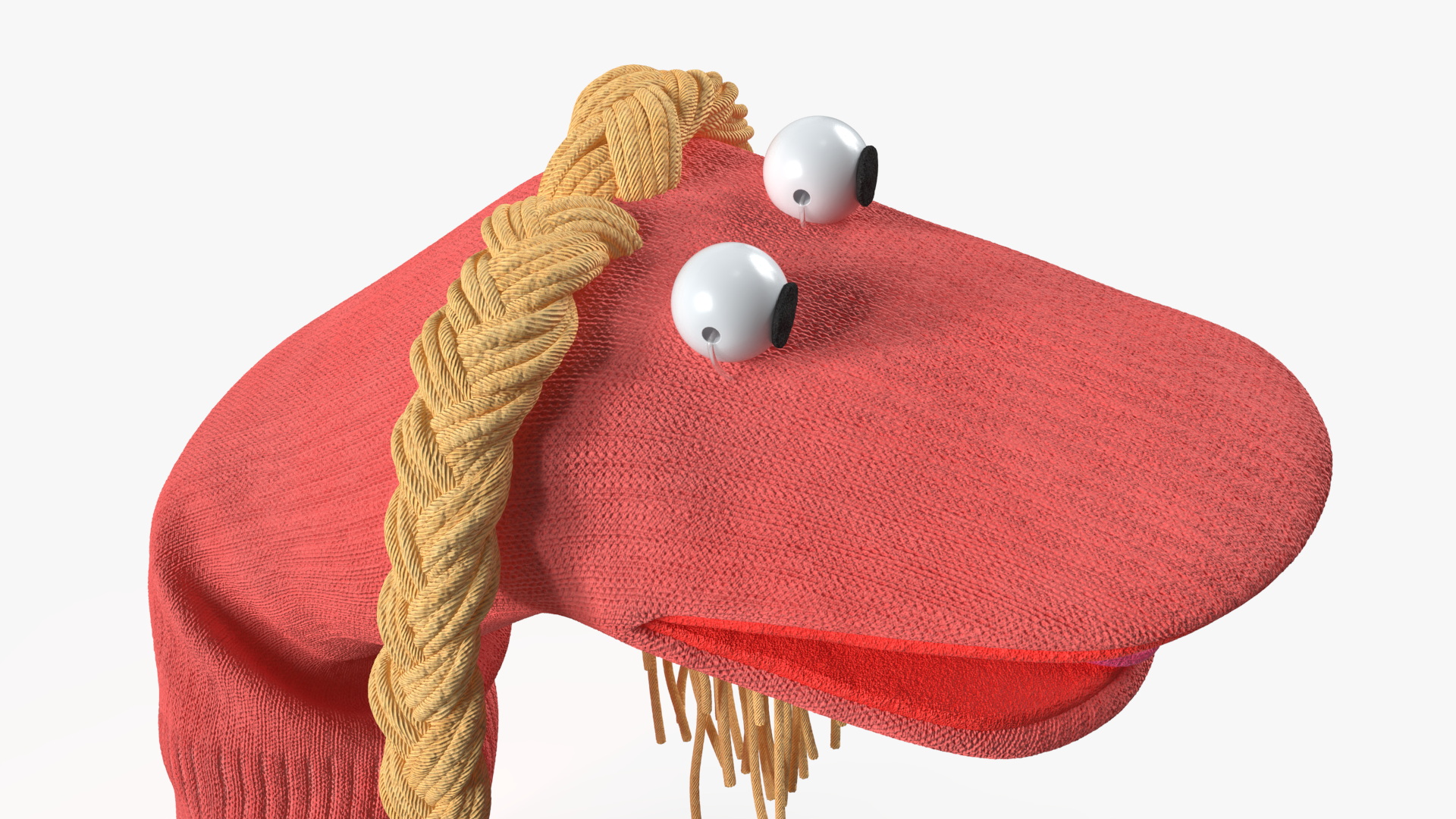 3D Character Hand Puppet Pink Girl Surprised Pose