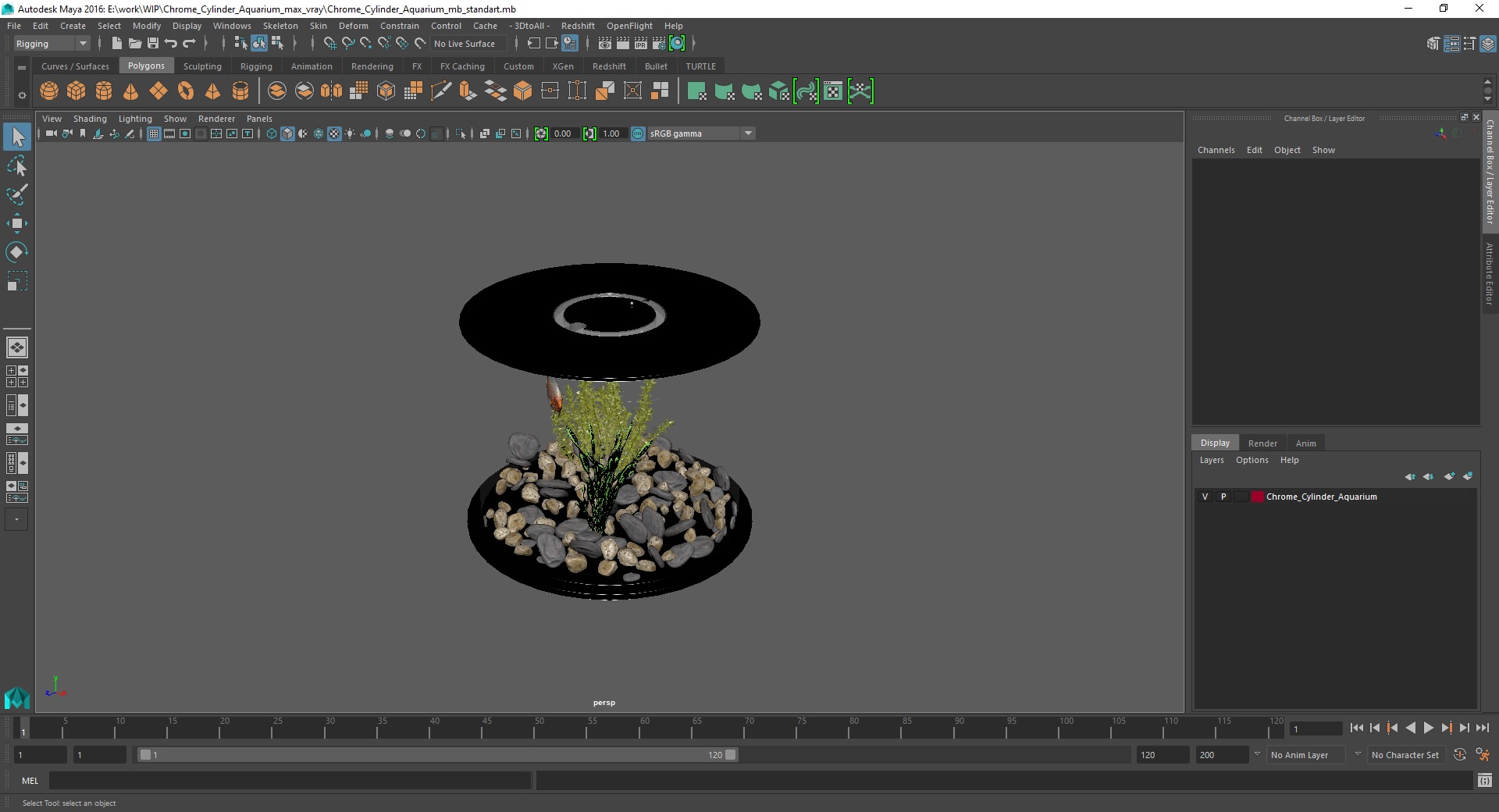 Chrome Cylinder Aquarium 3D model