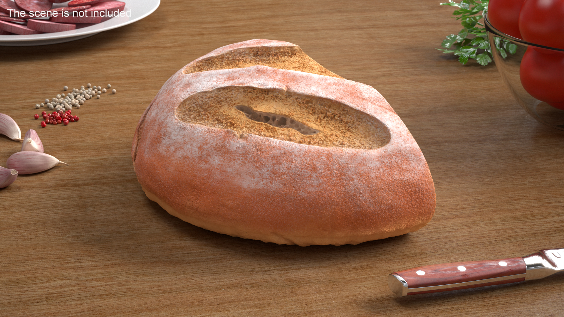 3D Half Loaf of Bread model