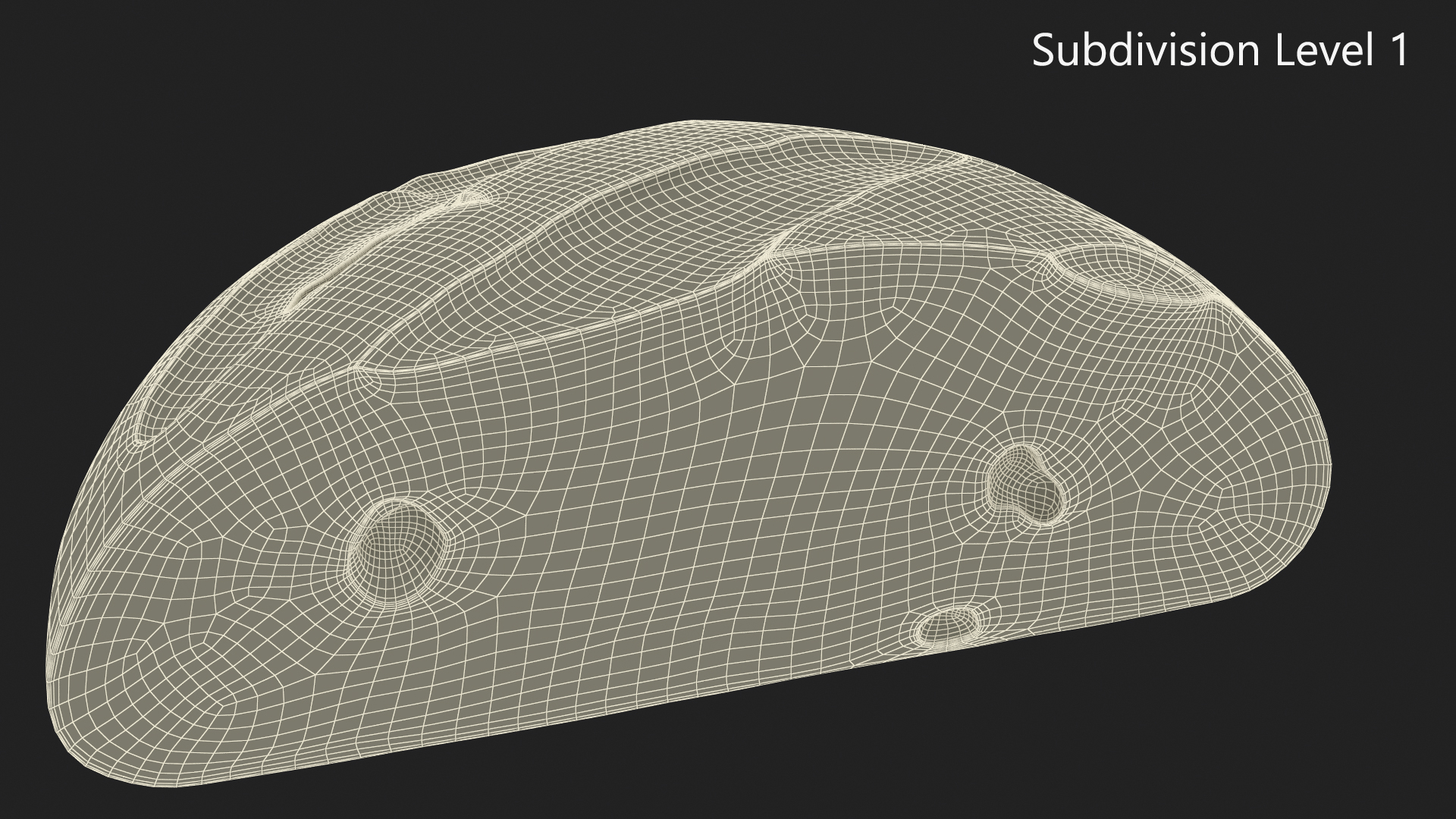 3D Half Loaf of Bread model