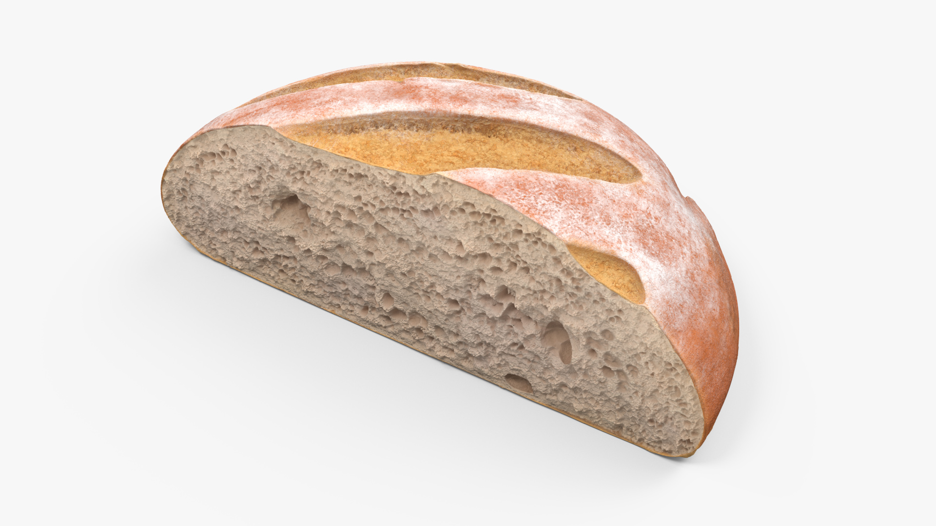 3D Half Loaf of Bread model