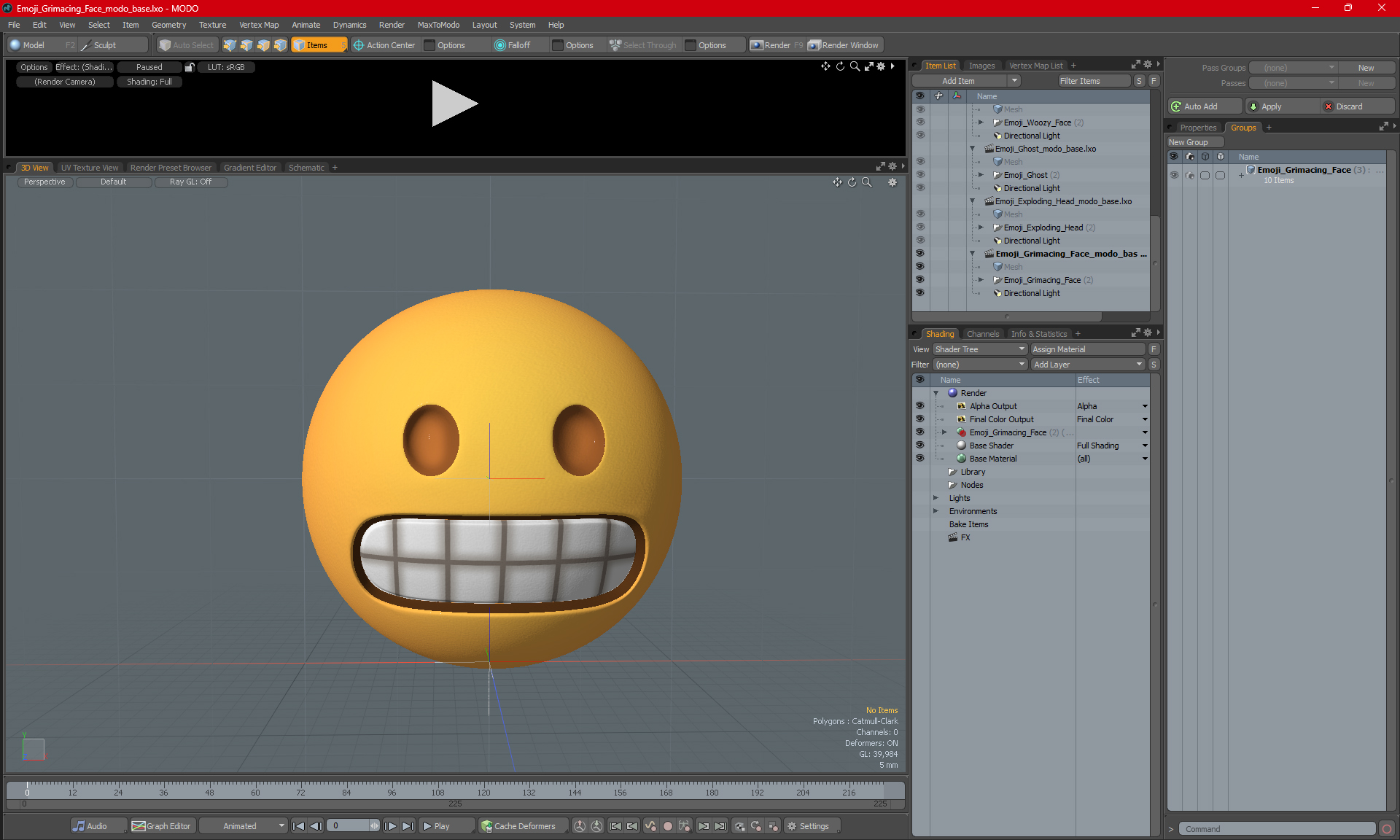 3D model Emoji Grimacing Face