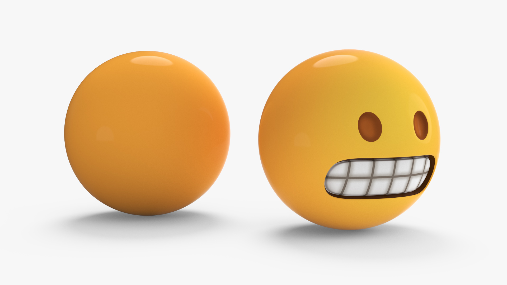 3D model Emoji Grimacing Face
