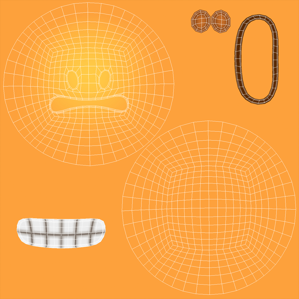 3D model Emoji Grimacing Face
