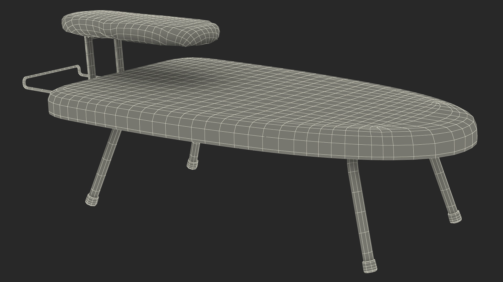 Small Tabletop Ironing Board White 3D model