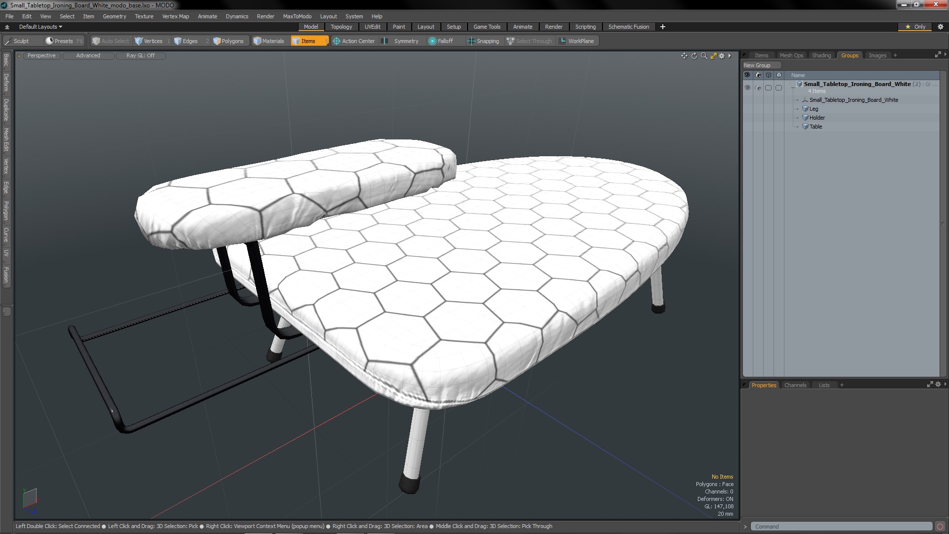 Small Tabletop Ironing Board White 3D model