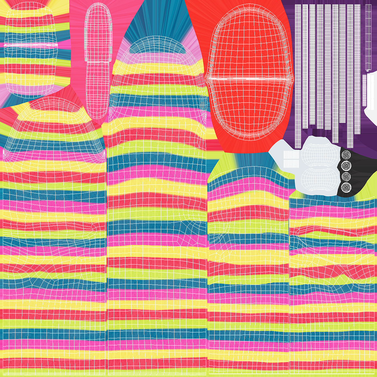 3D Striped Sock Puppet with Googly Eyes Girl