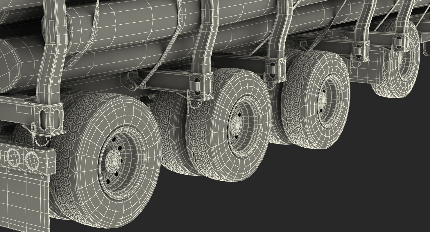 3D model Logging Trailer with Logs