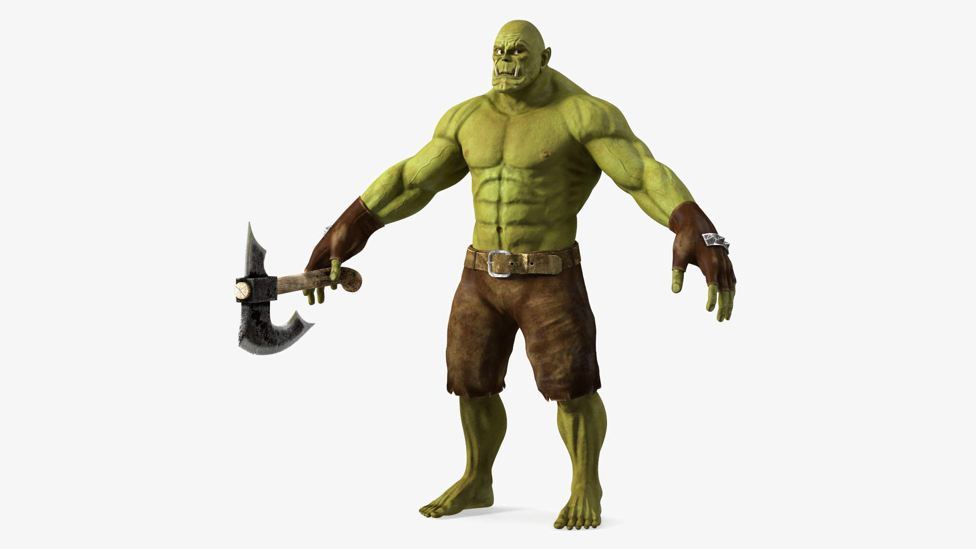 Green Orc Warrior 3D