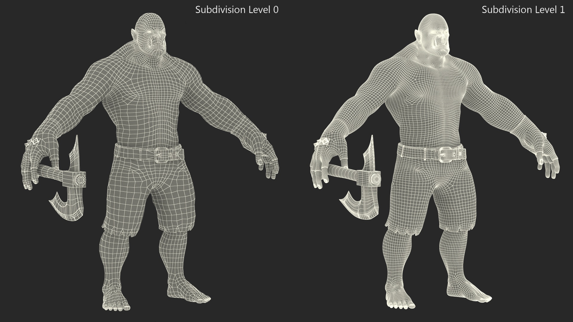 Green Orc Warrior 3D