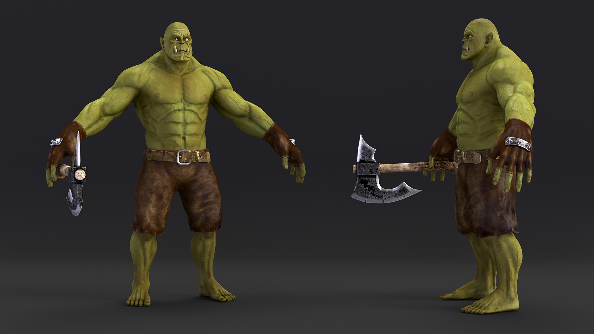 Green Orc Warrior 3D