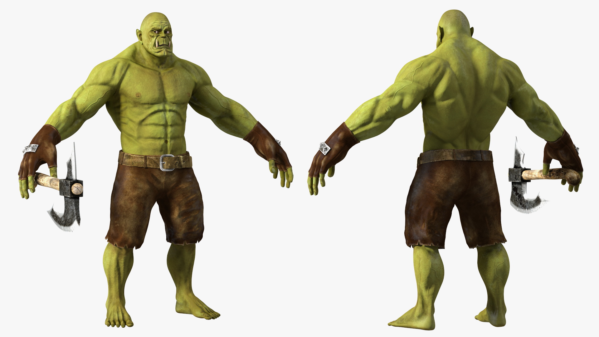 Green Orc Warrior 3D