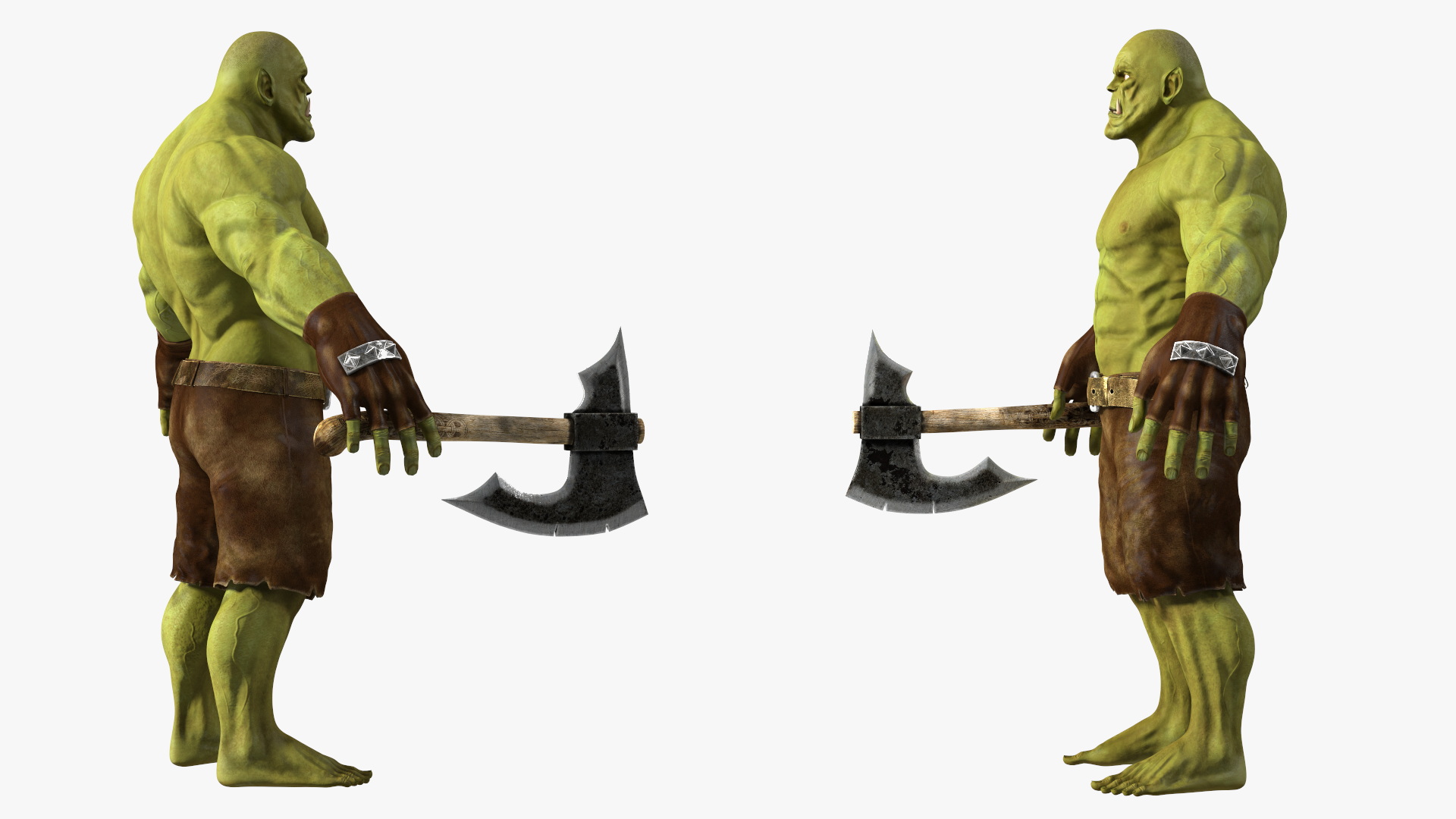 Green Orc Warrior 3D