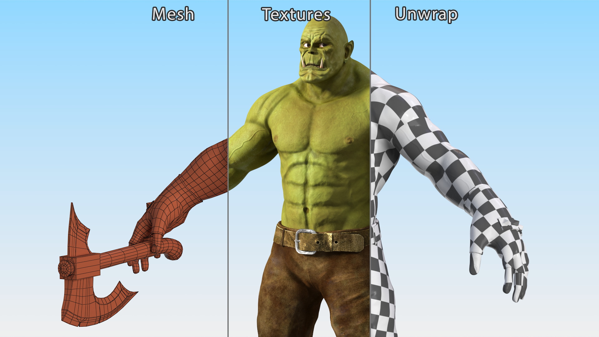 Green Orc Warrior 3D